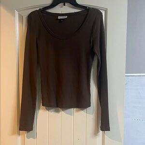 Universal Thread Chocolate Long Sleeve Blouse